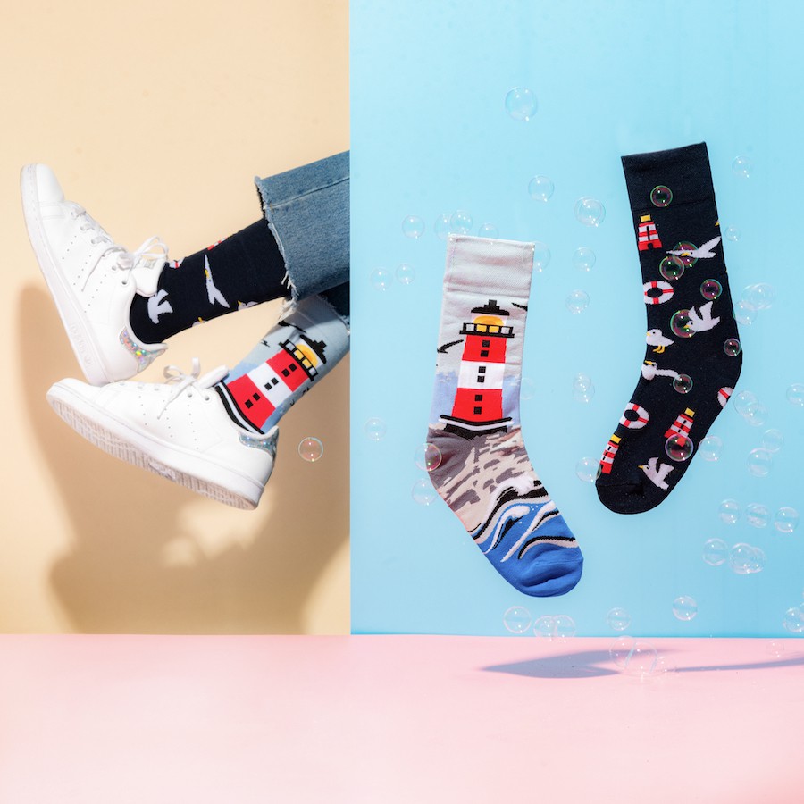 Vớ Ngọn Hải Đăng "Nordic Lighthouse" Chất Liệu 80% Cotton Mang Lại Cảm Giác Thoáng Khí.