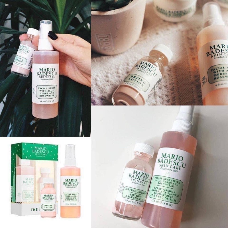 Set chấm mụn Mario Badescu gồm toner và chấm mụn