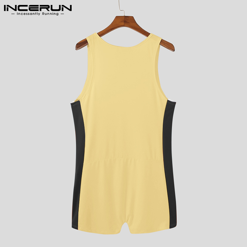 Bộ đồ lót INCERUN áo liền quần không tay ôm dáng một mảnh dành cho nam