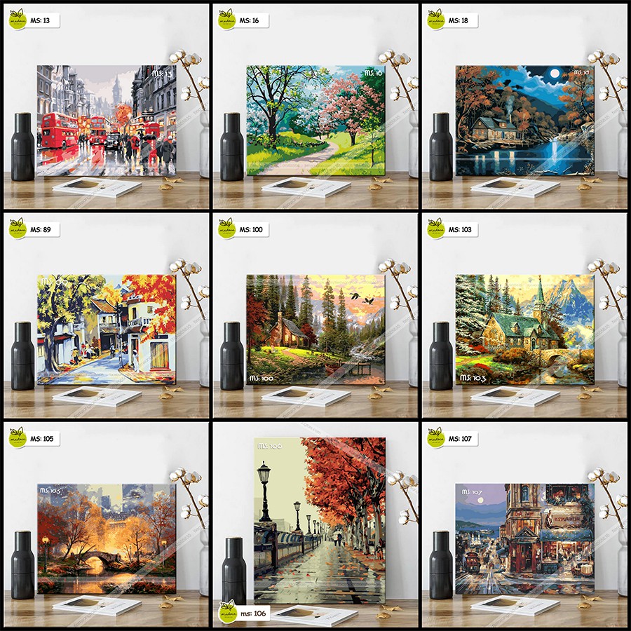 Tranh sơn dầu số hóa tự tô tổng hợp Phong Cảnh Madoca - Có Khung 40x50 | BigBuy360 - bigbuy360.vn