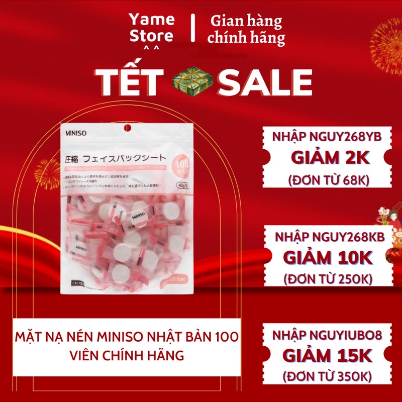 MẶT NẠ NÉN MINISO NHẬT BẢN 1 VIÊN CHÍNH HÃNG