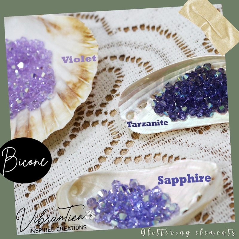 Combo 50/100 viên pha lê Swarovski nón 3/4/6ly