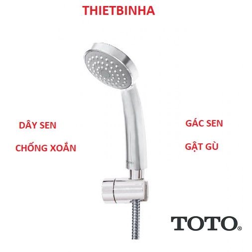 Tay Sen tắm TOTO DGH104ZR, dây sen chống xoắn, gác sen gật gù