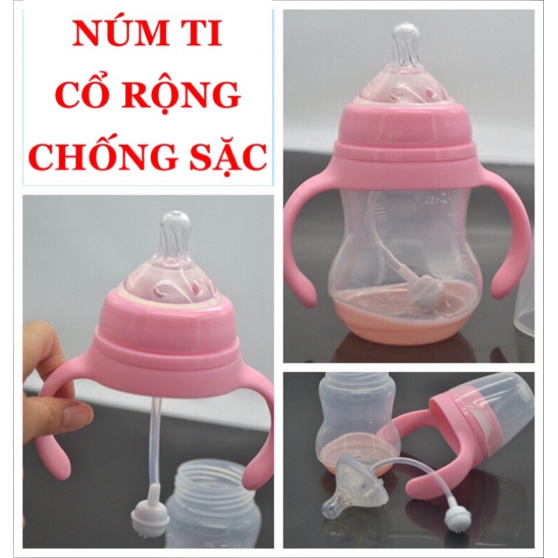 Núm ti có van chống sặc để thay thế bình sữa cổ rộng (Pigeon, Lansioh, Toom, Wesser, Chuchu...)