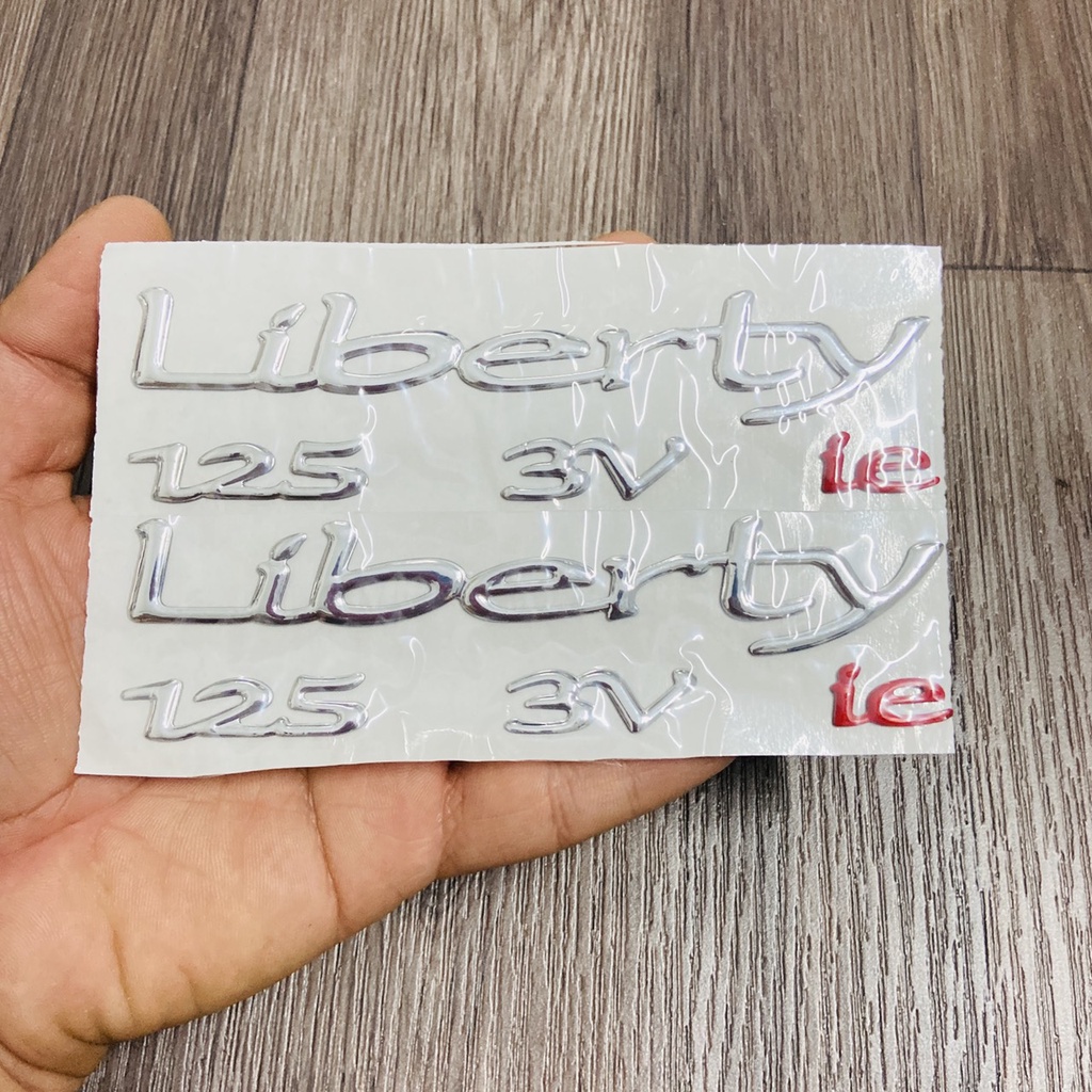 Bộ tem dán xe Liberty ABS SSS, Liberty 125 3Vie chất liệu nhựa nổi cao cấp