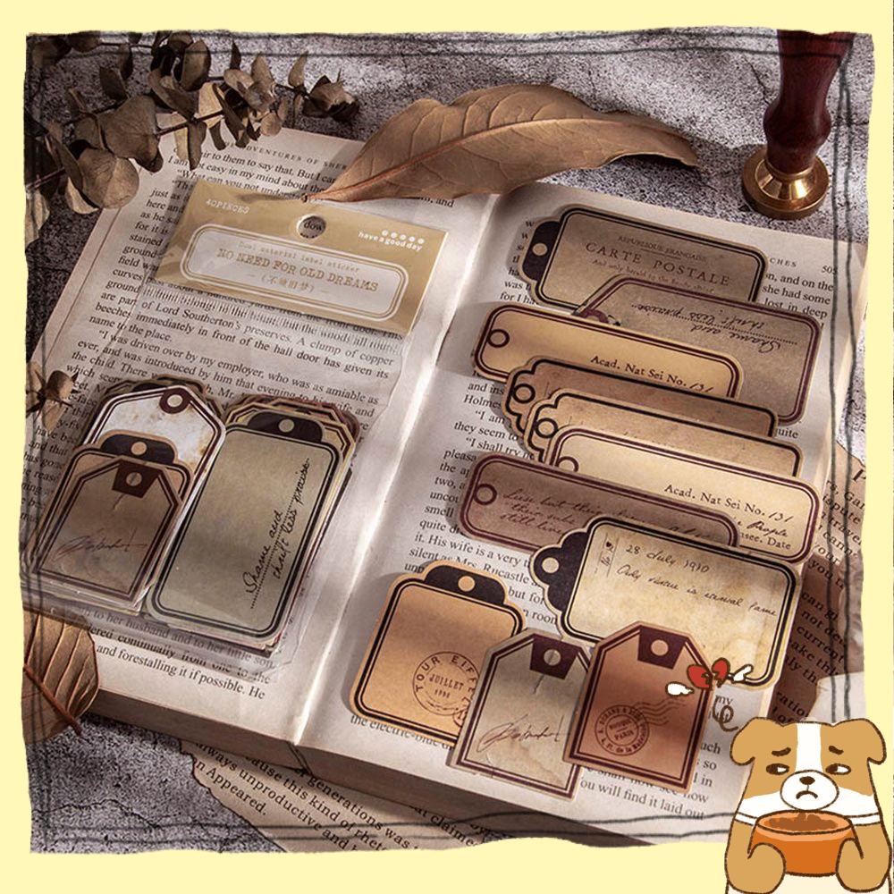 Set 40 Nhãn Dán Trang Trí Sổ Tay/Nhật Ký Hình Bản Đồ Giấc Mơ Cổ Điển DIY