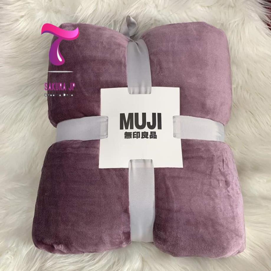 Chăn Nhung Tuyết Muji 2 Lớp Mềm Mịn Ấm Áp Xuất Nhật  Chăn Tuyết Nhung BLANKET Lông Thỏ Nhập Khẩu Sakura JP