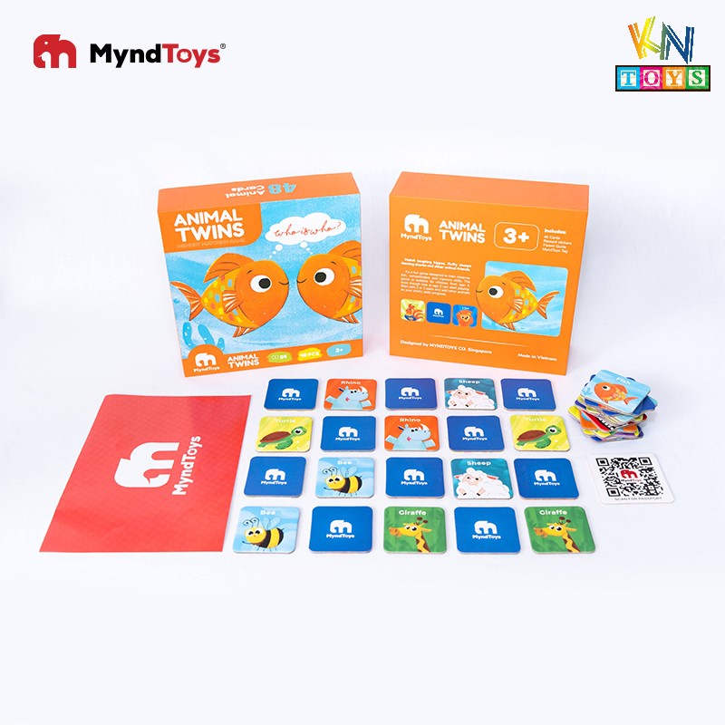 Đồ Chơi Xếp Hình MyndToys - Animal Twins – Memory Matching Game (Trò chơi tìm cặp đôi cho Bé Từ 3 Tuổi)