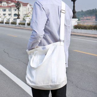 Túi Đeo Chéo Nam Nữ 2 Màu Đen Trắng- Vải Dù Chống Nước -Ngăn Rộng Phù Hợp Đi Học Đi Làm KABE18