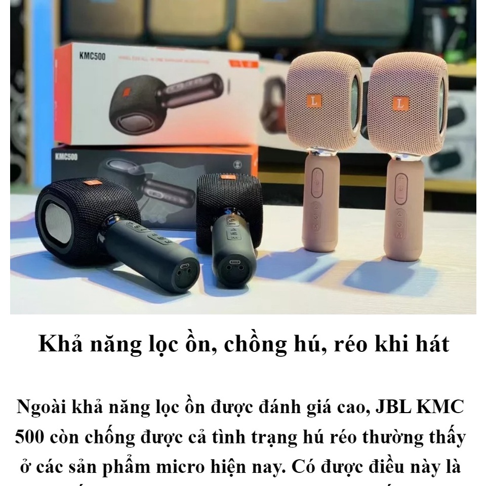Micro Hát Karaoke Bluetooth KMC500 Phiên Bản Thần Tượng, Kèm Loa Cao Cấp, Chất Lượng Âm Thanh Trong Trẻo
