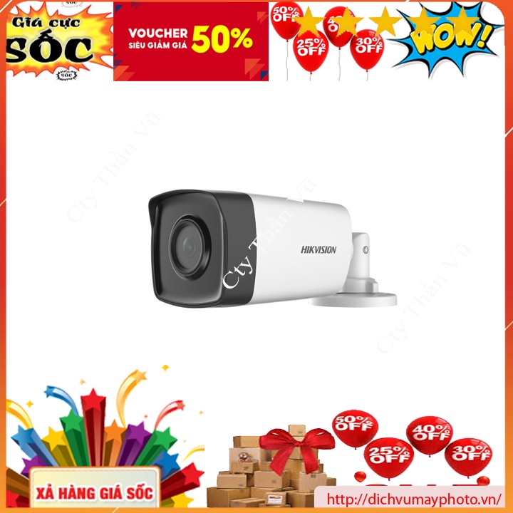 Camera ghi hình DS-2CE-17D0T-IT3 TVI Hik 2MP Thân to vỏ sắt hồng ngoại 40m kholinhkien