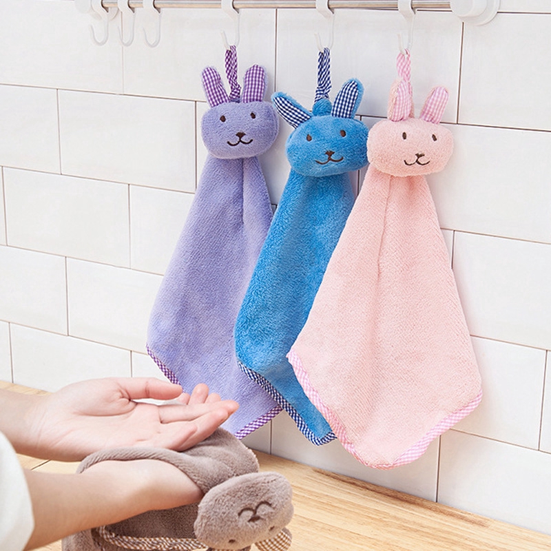 Khăn Tay Treo Tường Hình Thỏ Dễ Thương Dành Cho Bé