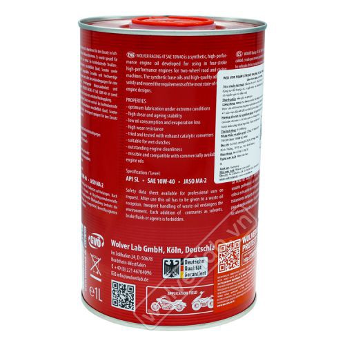 Dầu nhớt xe máy- Wolver 4T Racing 10W-40 SL 1L