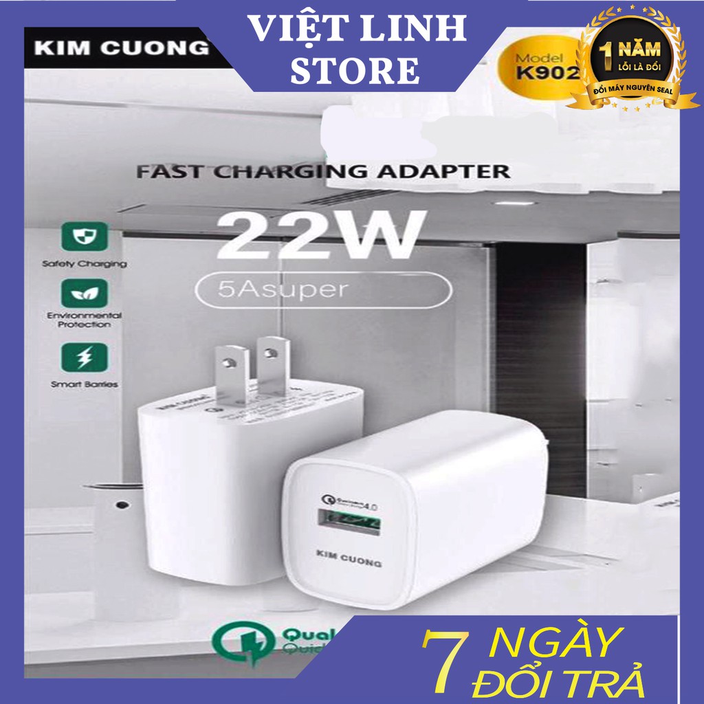 [Mã 2404EL10K giảm 10K đơn 20K] SẠC NHANH KIM CƯƠNG | 4.0 22W - K902 Hàng Chính Hãng- Việt Linh Store