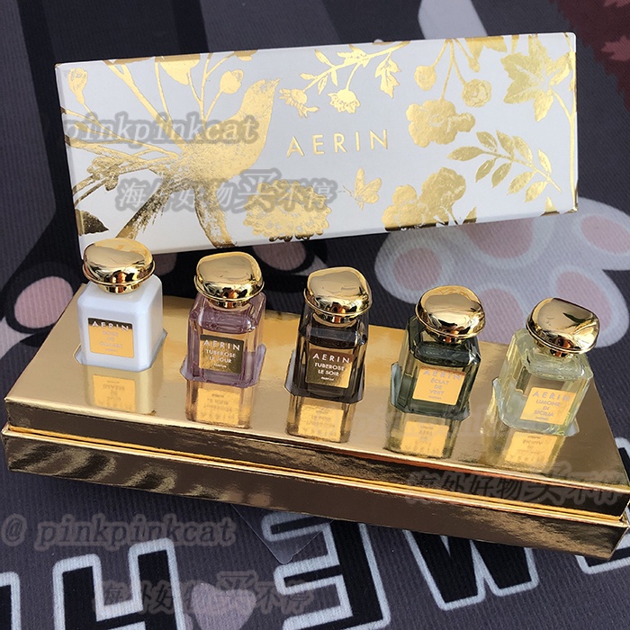 SASA ❤    Estee Lauder AERIN Perfume Set Sample 4ml Jasmine Amber Musk Mediterranean Grass Rose Tuberose Four Piece Set, Five Piece Set