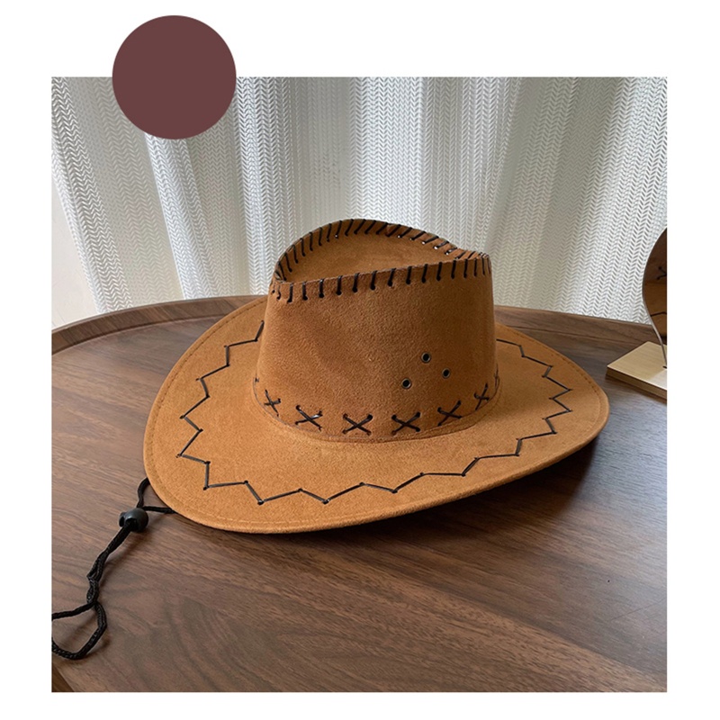 Mũ Cao Bồi Vành Rộng Phong Cách Cao Bồi Cổ Điển Dễ Phối Đồ