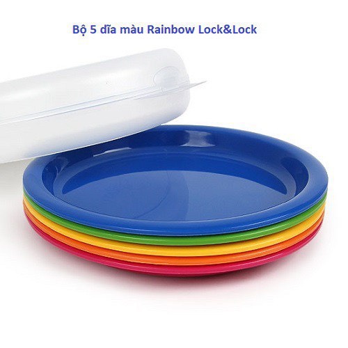 Bộ 5 đĩa màu Rainbow Lock&amp;Lock 5P - HPP513S5 KT 199x49mm chất liệu nhựa cao cấp hàng chính hãng