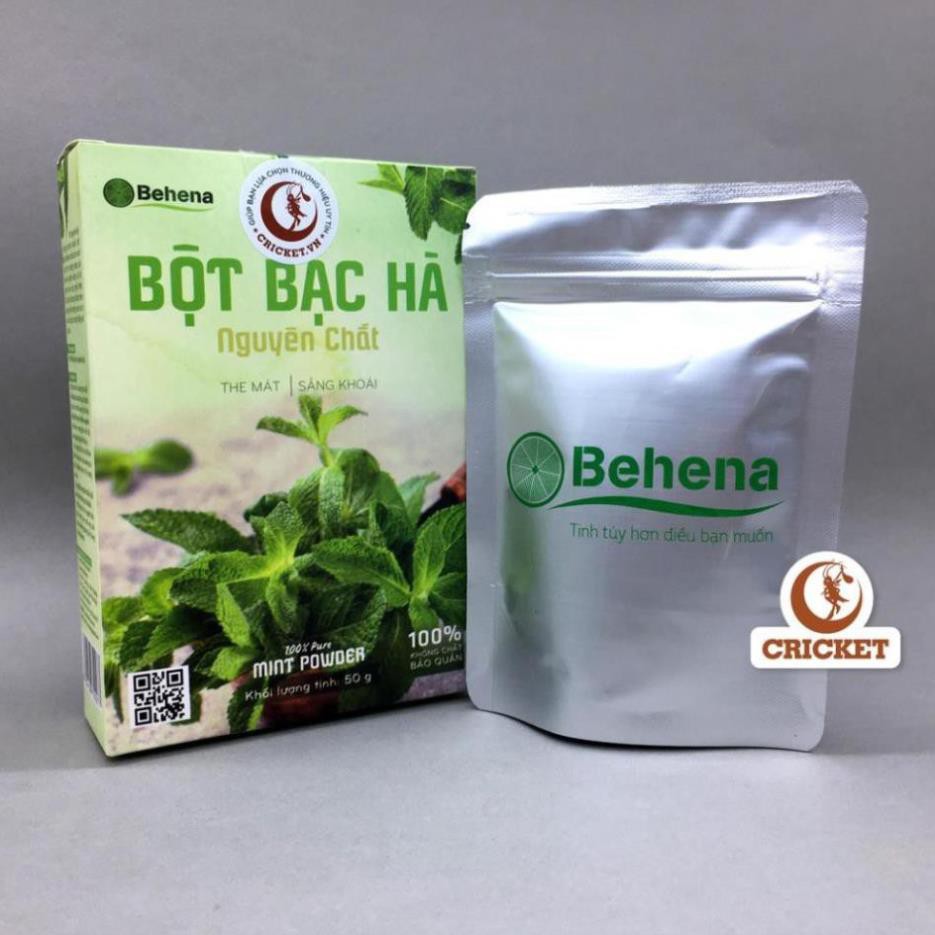 Bột Bạc Hà Nguyên Chất Behena The Mát Sản Khoái Trị Mụn Làm Đẹp Da - Hộp 50g [Helifood]