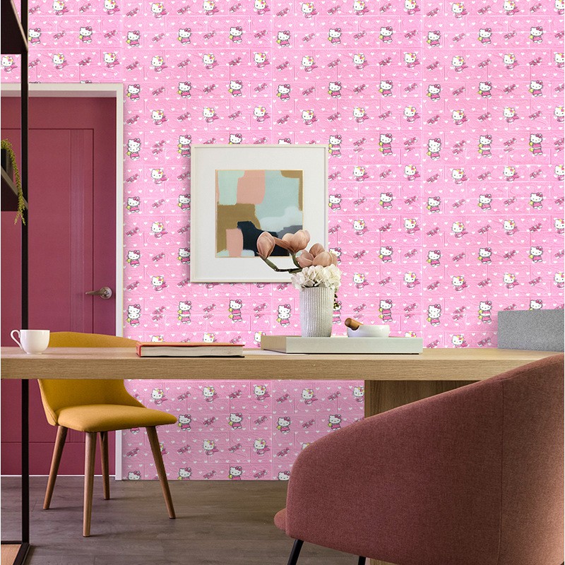 Xốp dán tường 3d - Xốp dán tường 3D DOREMON, HELLO KITTY, SIÊU ĐẸP MỚI NHẤT 2021, KÍCH THƯỚC 35CM X 30CM