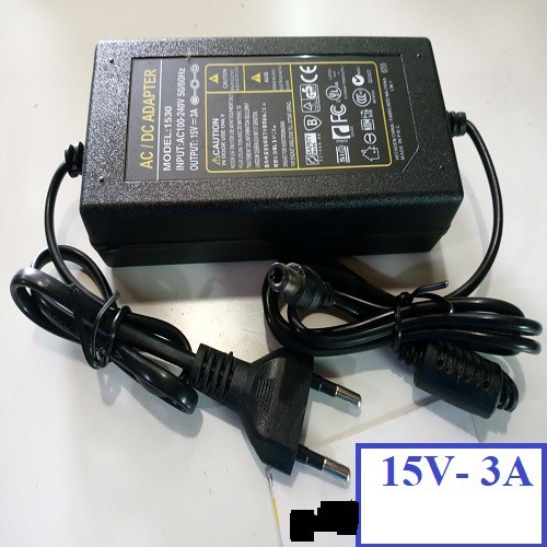 Cục Nguồn sạc loa kéo 15V - 3A - Nguồn Loa Kéo 15V 3A cực bền hàng tốt, BẢO HÀNH ĐỔI MỚI