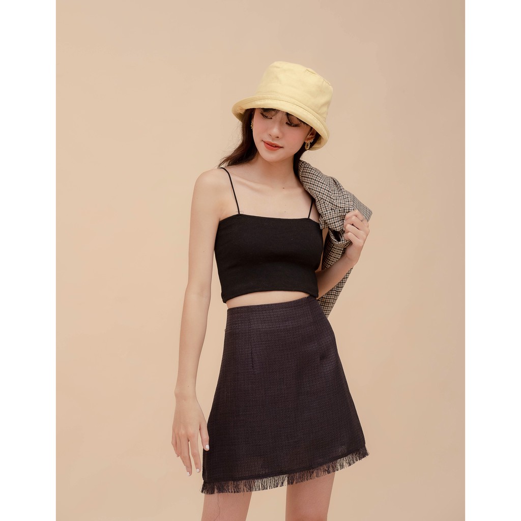 [SALE UP TO 50%] Chân váy mini chữ A lai tua màu đen LEN clothing  8113 | BigBuy360 - bigbuy360.vn