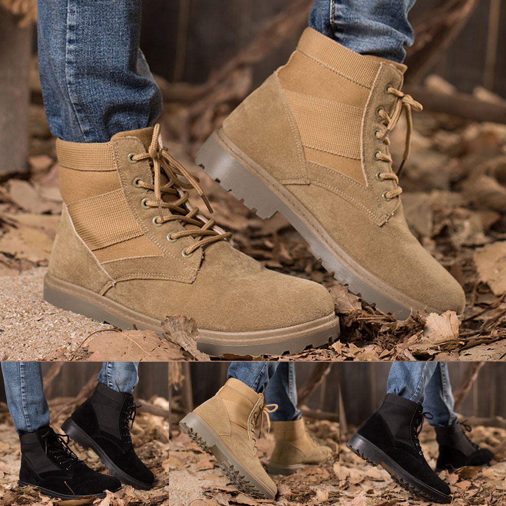 Giày Boot Nam Da Lộn Thời Trang