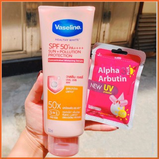 Combo dưỡng trắng tuyệt hảo 50x vaseline + viên kích trắng alpha arbutin collagen 3++ uv thái lan