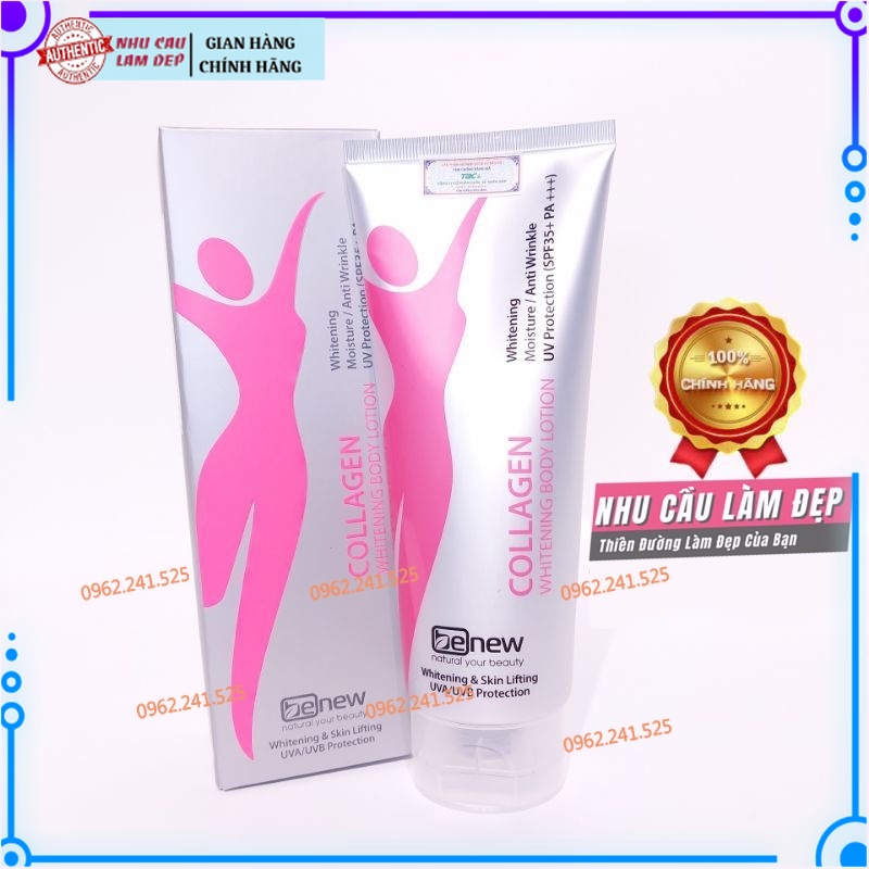 Kem dưỡng trắng da Body & Nâng cơ BENEW Collagen Whitening 200ml là sở hữu một body trắng mịn và khỏe mạnh