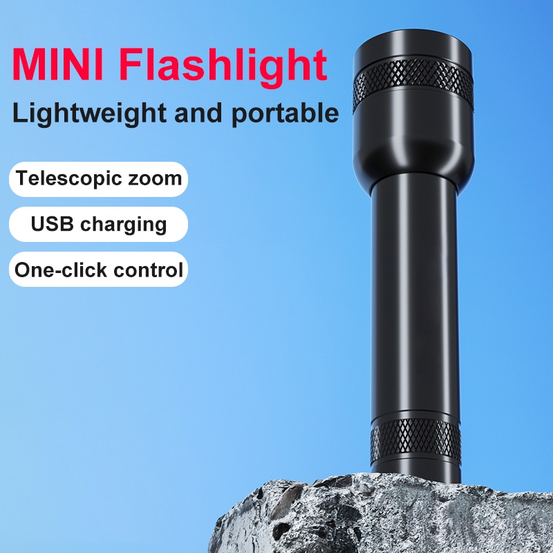 Đèn pin LED mini T6 3 chế độ chống nước có công tắc đuôi cho cắm trại/leo núi ngoài trời