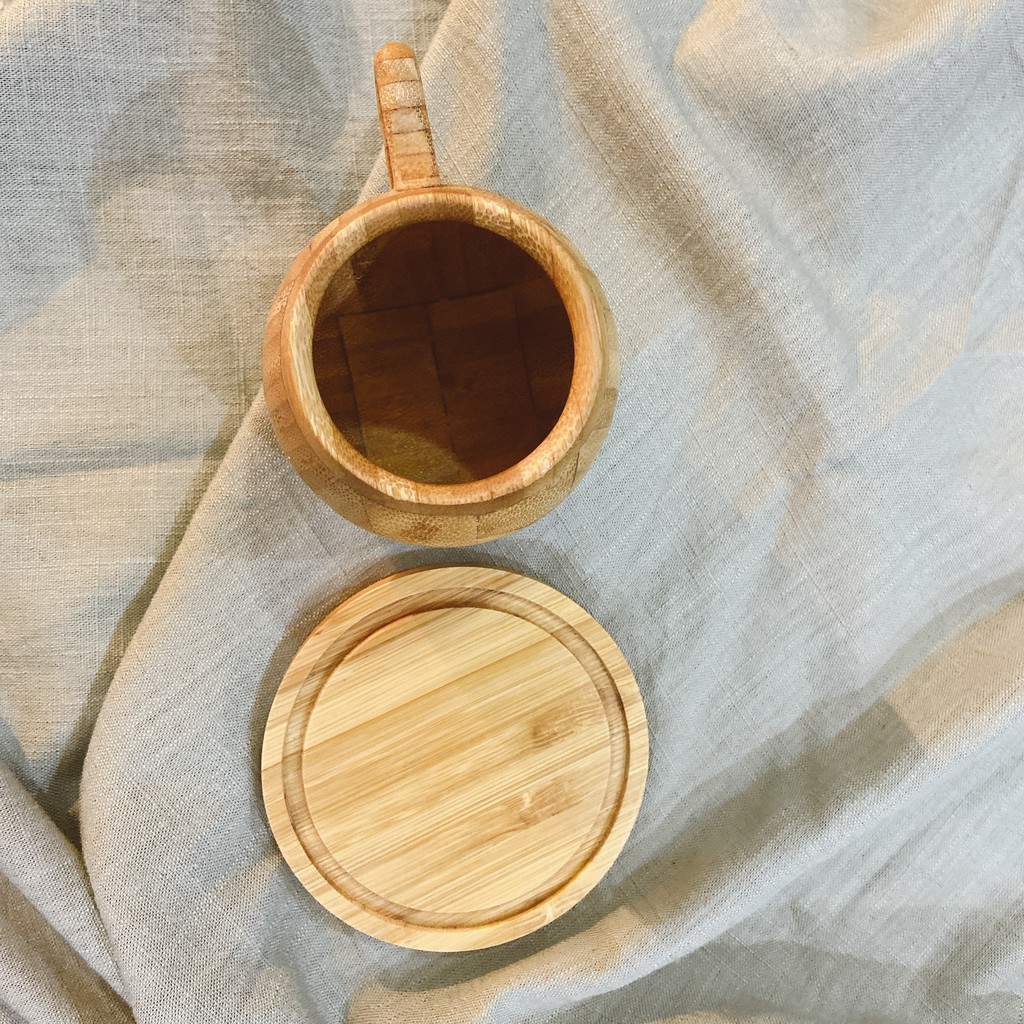 Bộ cốc Tre ONGTRE có quai và Lót ly uống Trà, Cà phê cao cấp, sang trọng