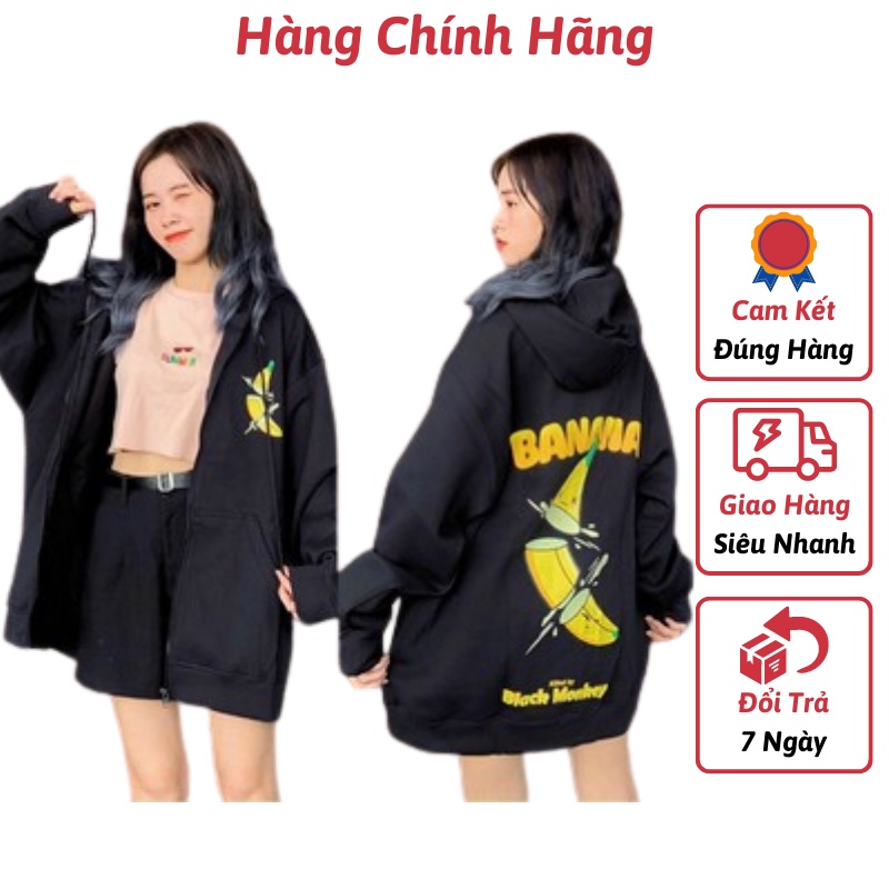 Áo Khoác Nam Nữ Khoá Chuối BANANA Chất Liệu Nỉ Dày Mềm Mịn - Áo Thu Đông Unisex hoodie khóa kéo in KNN22