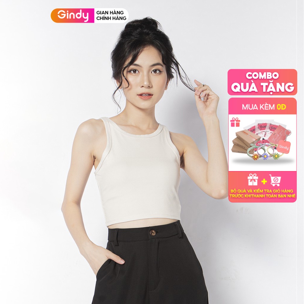 Áo ba lỗ croptop nữ body thương hiệu GINDY chất vải thun tăm co giãn thời trang nữ A7002