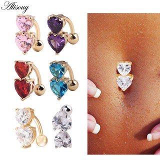 Alisouy 1 Thép Bụng Nút Nhẫn Pha Lê Xuyên Rốn Xuyên Rốn Bông Tai Vàng Bụng Xuyên Tình Dục Cơ Thể Trang Sức Xuyên