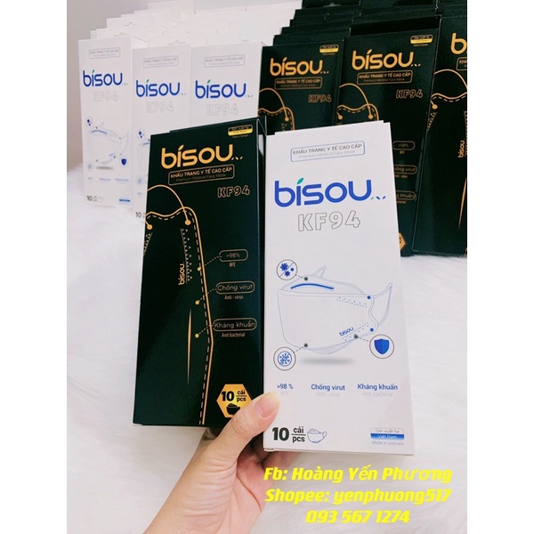KHẨU TRANG BISOU KF94 LỌC BỤI MỊN - HỘP 10C | BigBuy360 - bigbuy360.vn