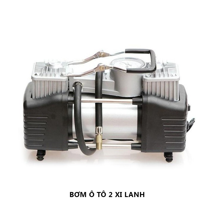 Bơm ô tô 2 xi lanh 12v cao cấp, Bơm lốp oto mini 12v công suất lớn 280w BẢO HÀNH 12 tháng