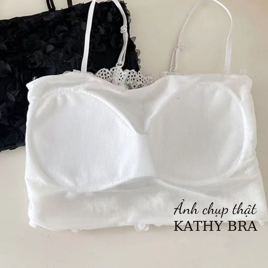 A03 Áo Bra Kiểu KATHY BRA Kết Hoa Hồng Có Mút Ngực Không Gọng Co Dãn Tốt Siêu Xinh
