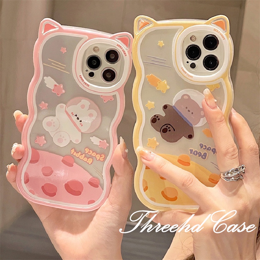 Ốp Điện Thoại Mềm Họa Tiết Tai Thỏ / Gấu Dễ Thương Cho iPhone 14 13 12 11 Pro Max SE2020 X XR Xs Max 7 8 6 6s Plus