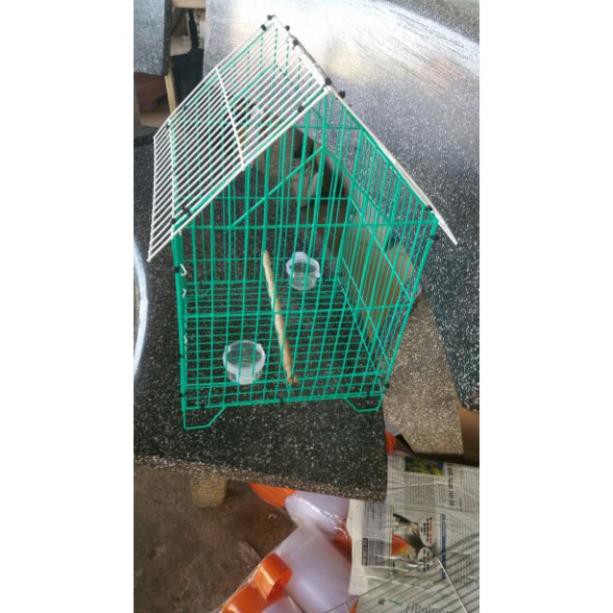 Lồng chim sơn tĩnh điện mái nhà ( không bao gồm máng hứng phân , hủ đựng thức ăn và cây đứng )