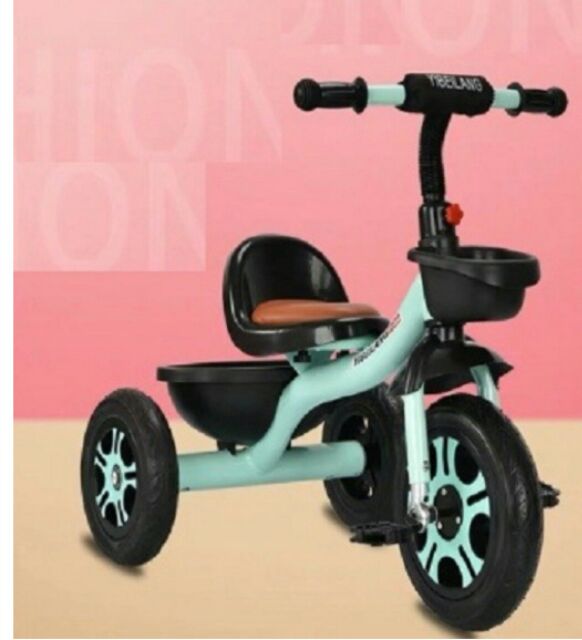 Xe đạp 3 bánh yên da cho bé từ 2 - 6 tuổi có giỏ