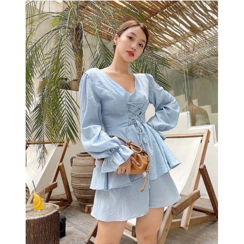 Blue Ohi Set - Quần short x Áo babi đan dây💙