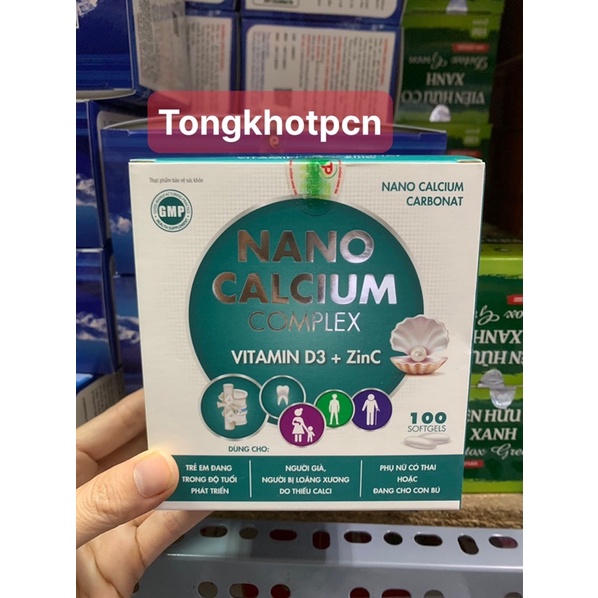 Nano Calcium - Bổ sung canxi,chống còi xương ,loãng xương - Hộp 100 viên