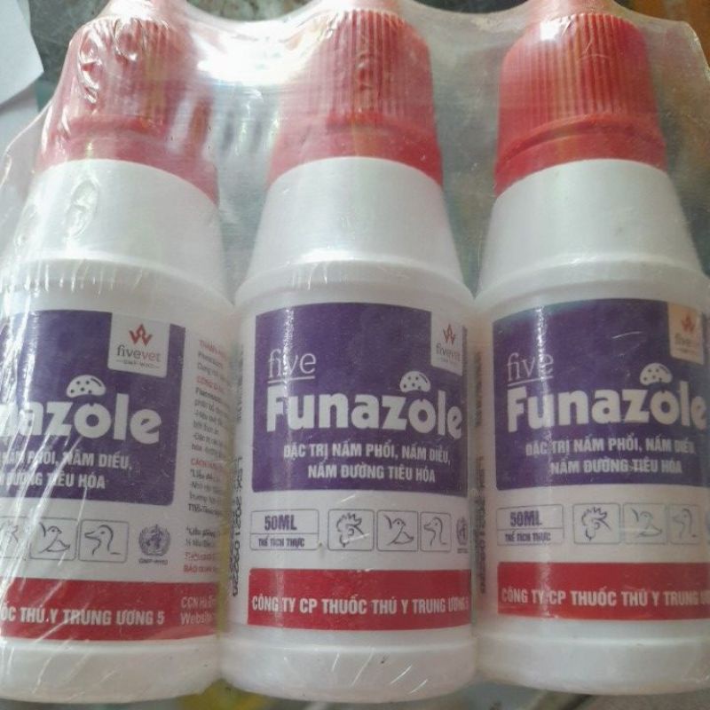 Funazole nấm diều 10ml 50ml nấm phổi miệng, nấm da, chân lông lợn gà chọi gà đá chim chó mèo thỏ dê cừu ho vươn cổ thở