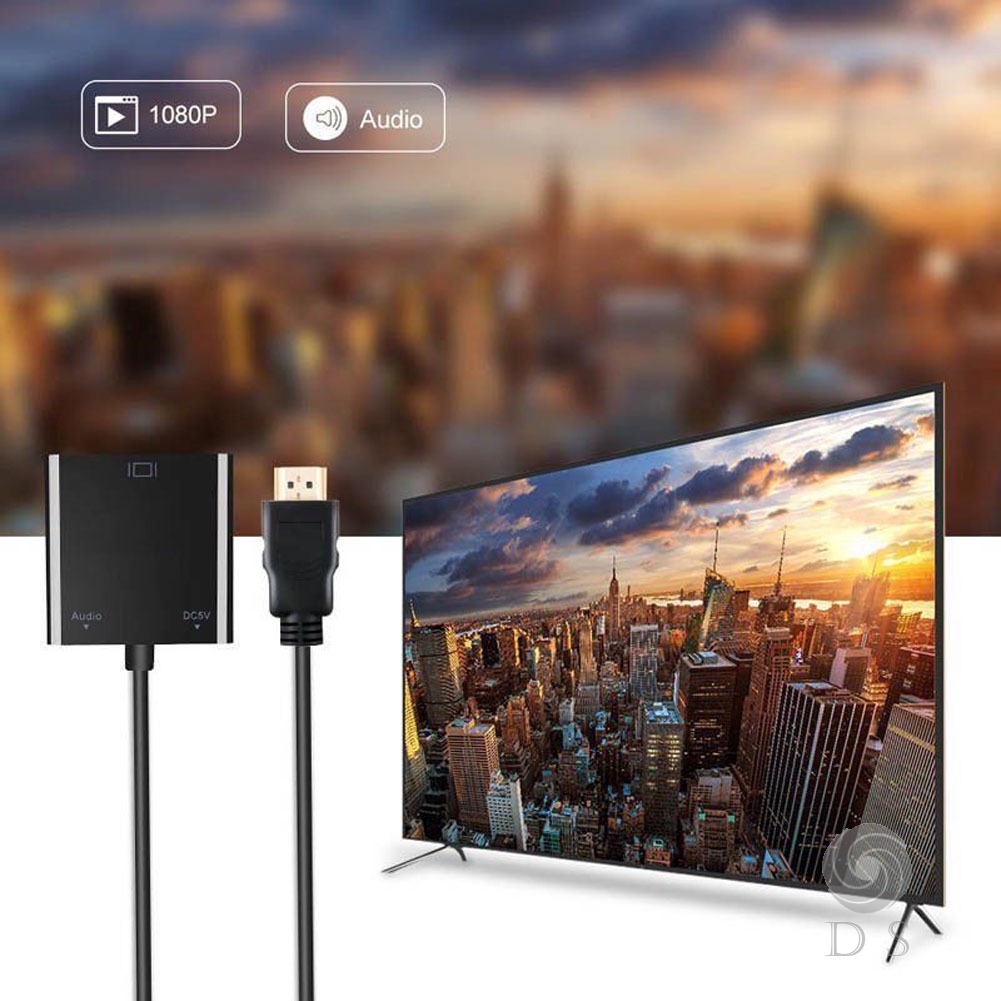 Bộ Chuyển Đổi 1080P Hdmi Sang Vga Kèm Dây Cáp Âm Thanh Cho Hdtv Pc | BigBuy360 - bigbuy360.vn