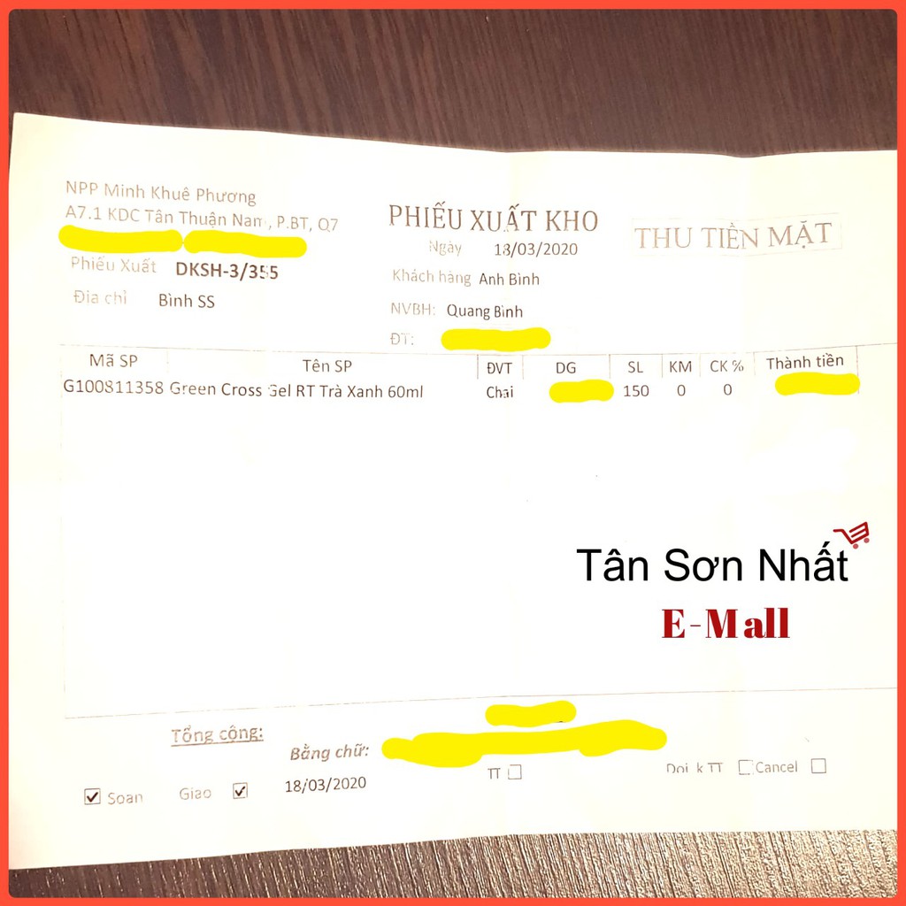 [Chính hãng] Nước rửa tay khô Kháng Khuẩn Green Cross hương Trà Xanh (Hàng sẵn)