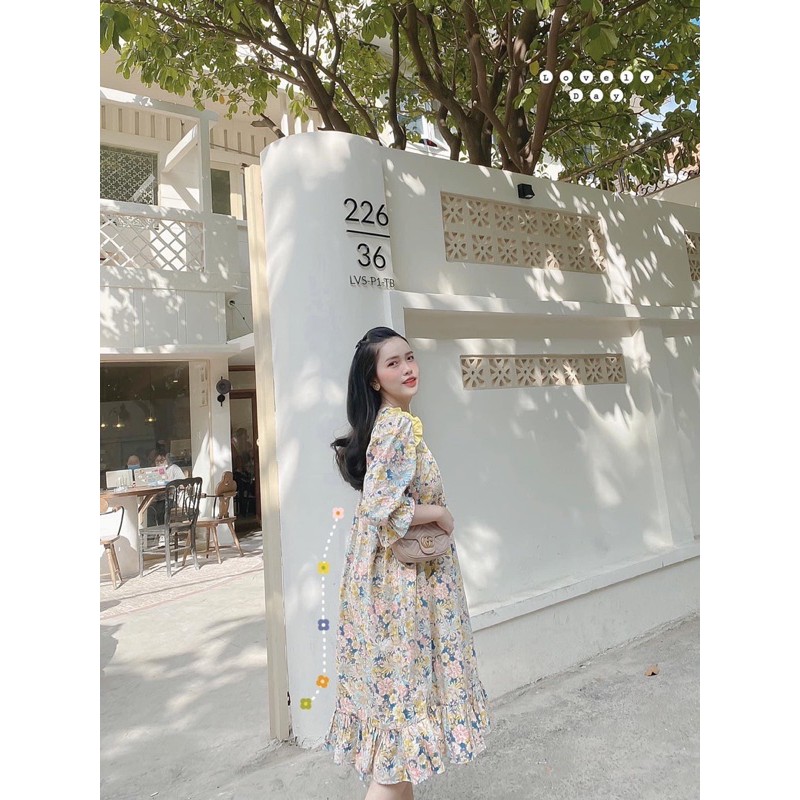 [Hàng Chuẩn] Váy Hoa Thô Dáng Suông Bèo Vàng, Đầm Hoa Tay Cộc Siêu Xinh Có Ảnh Thật Kèm Video | BigBuy360 - bigbuy360.vn