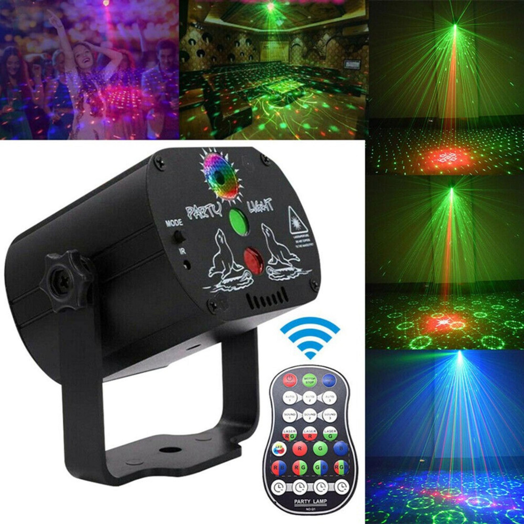 60 Mô Hình Mini Đèn LED Laser Đèn Sân Khấu Đèn Disco Điều Khiển Bằng Giọng Nói Âm Nhạc Máy Chiếu Laze Đảng LED