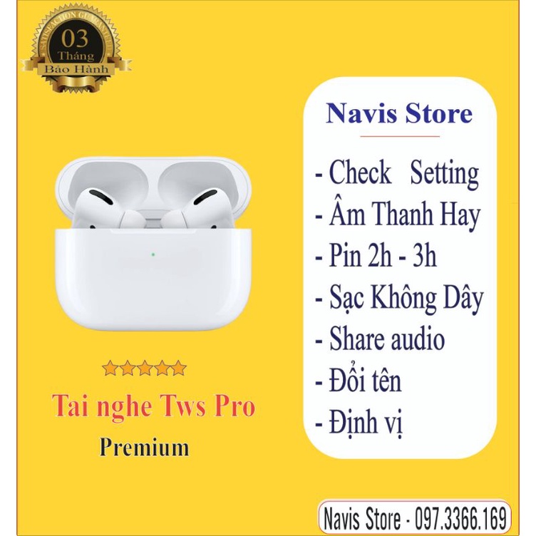 Tai Nghe Bluetooth 5.0 - Pro Premium - Đổi Tên - Check Setting - Định Vị - Bass Cực Căng – Navispk
