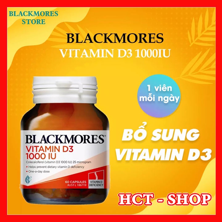 Viên uống bổ sung vitamin d3 Blackmores vitamin D3 1000IU 60 Viên/Lọ - Giúp hấp thu Canxi
