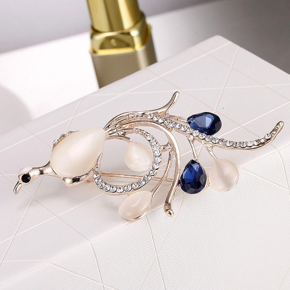 Trâm Cài Áo Hình Chim Phượng Hoàng Đính Đá Opal Thời Trang Cho Nữ