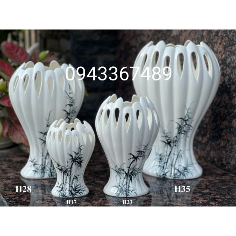 Lọ hoa bàn tay phật cao .17cm,23cm.Hàng sứ Bát Tràng